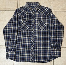 VTG Wrangler Western Shirts Pearl Snap Long Sleeve Button Up Shirt Men s Large