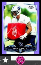 Taylor Lewan 2014 Topps Chrome Purple Refractors Rookie RC #180 Tennessee Titans