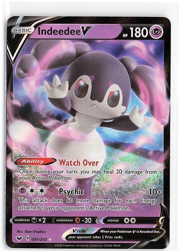 Indeedee V 091/202 ULTRA RARE HOLO Sword & Shield NM