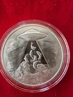 Intaglio Mint UFO Alien Abduction Dolphins 1 oz .999 PURE SILVER