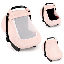 Muslin Car Seat Cover Baby - Breathable and Privacy Car Seat Canopy with 3 Mo...