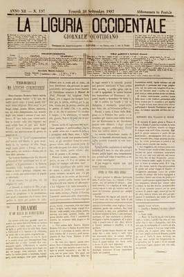 Zeitung Savona - Westligurien Nr. 197 - 1887 Schreckliche Folgen