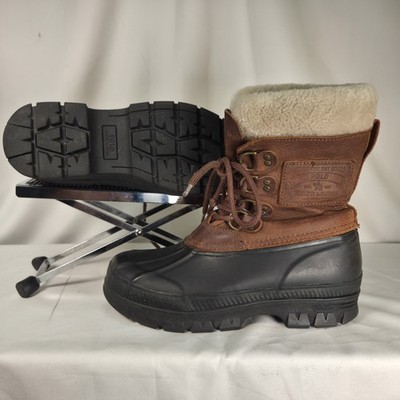 Polo Ralph Lauren Landen Leather Shearling Duck Winter Rain Boots Mens 7 Classic