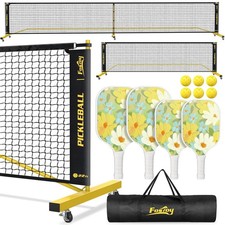 Fostoy Pickleball Net 22 FT 11 FT Pickleball Set with 4 Fiberglass Paddles,...