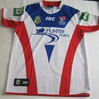 Newcastle Knights NRL Shirt Jersey White Blue Red ISC Men's L Rugby League
