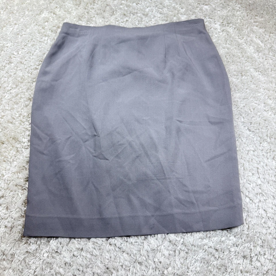 Ann Taylor Skirt 2P Petite Gray 100% Silk Pencil Skirt Career Office Capsule - Image 2 of 4