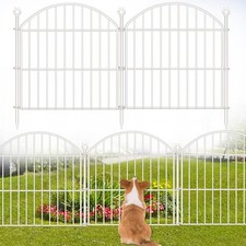 Decorative Garden Fence 24"H x20ft L, 10 Pack No Dig Animal Barrier White