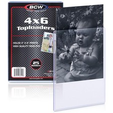 BCW 4x6 Photo  Postcard Topload Holders   25 Pack  4 x 6 inches, Clear