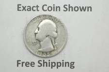 1935 D Washington Silver Quarter Denver Mint Mark Free Shipping