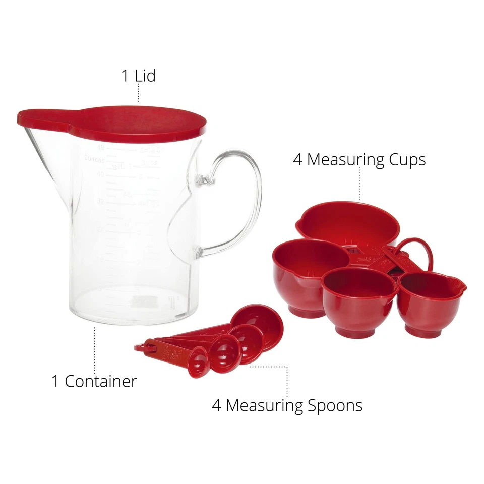 Measuring Cups and Measuring Spoons Set of 10 Pieces, Plastic Multi-Purpose H... - Image 4 of 4