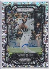 Tanner McKee No Huddle Disco Auto 2023 Prizm #383 RC Rookie Eagles SP