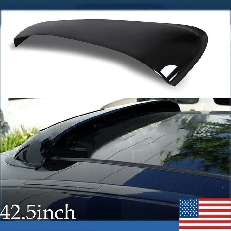 US 42.5" SMOKE SUNROOF MOON SUN ROOF WINDOW VISOR SHADE VENT WIND/RAIN DEFLECTOR - Image 2 of 4