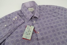 Ted Baker Endurance Mens Purple Geometric Dress Shirt 16 1/2 x 34/35 New