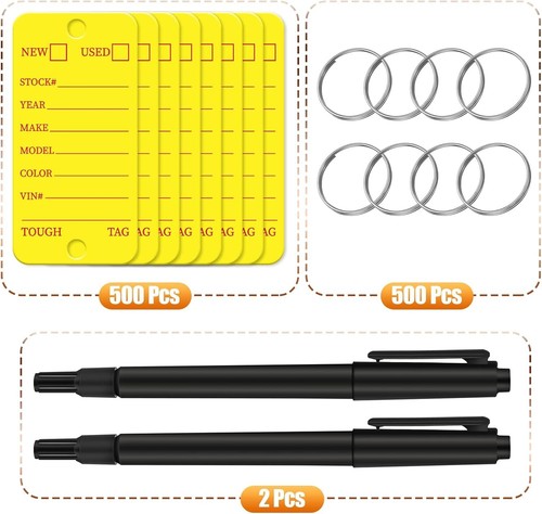 "500 Pcs Poly Key Tags Plastic Dealership Car Tags with Labels for RV " - Picture 5 of 7