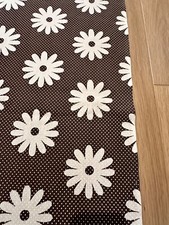 Vintage Dark Brown Sheer Flocked Fabric WHITE...