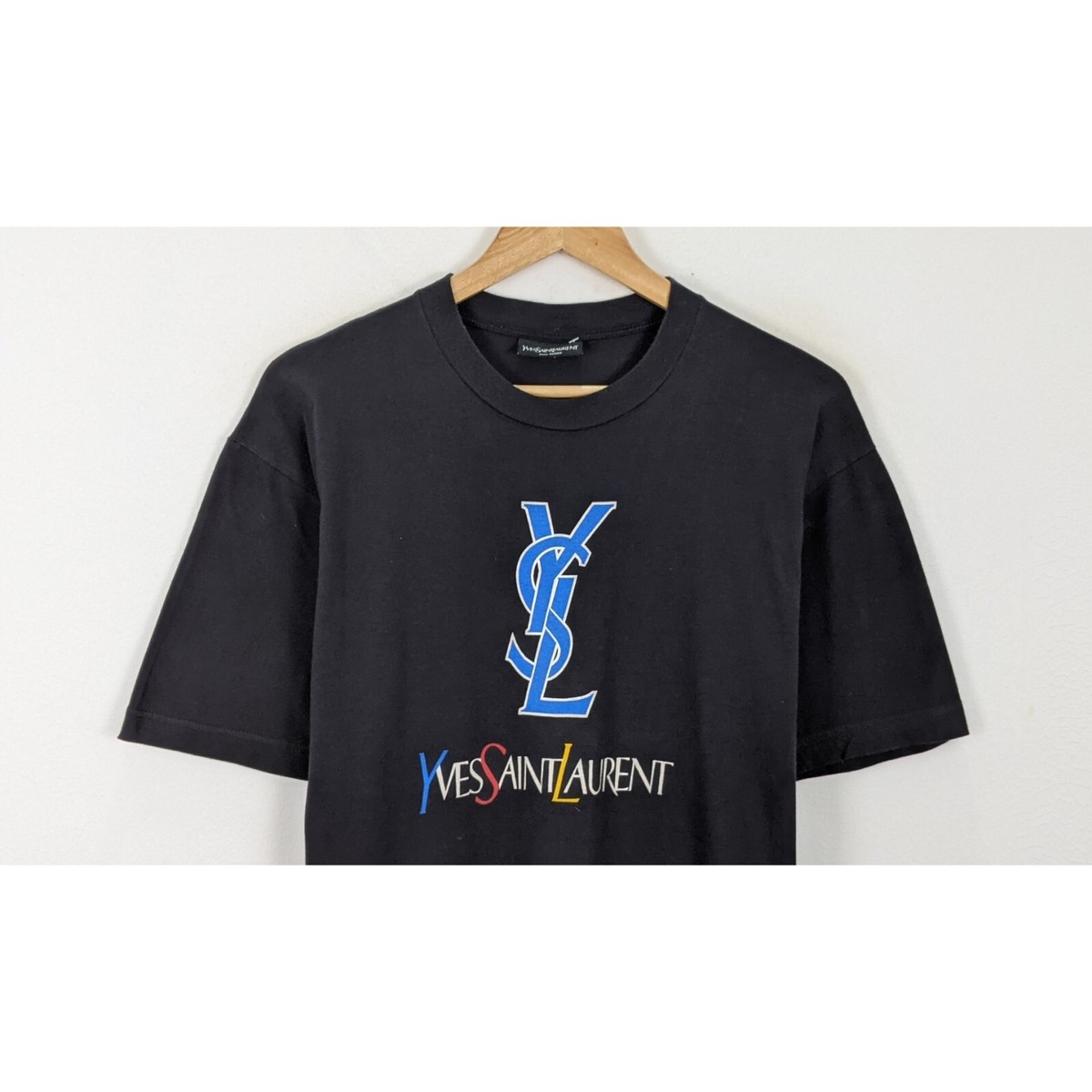 Tシャツ・カットソー Saint Laurent TSHIRT CLASSIC INVERSE LOGO Saint Laurent Reverse logo-print Cotton T-shirt | Blue