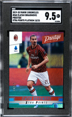 2019-20 Panini Chronicles Zlatan Ibrahimovic Prestige XTRA Points /25 SGC 9.5