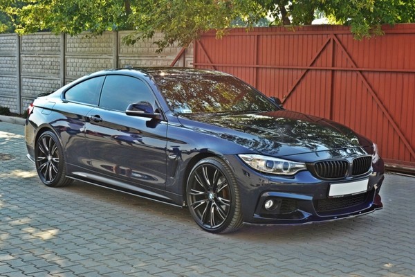 CUP Seitenschweller AnsäTze Schwarz FüR BMW 4Er F32 M-Paket Skirts Schweller ABS-image