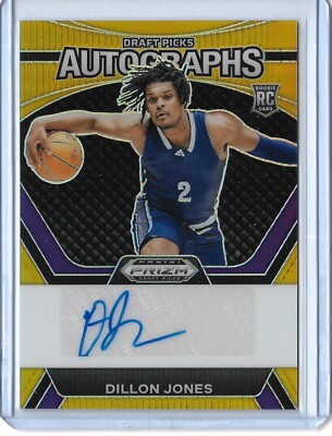 Dillon Jones 2024-25 Panini Prizm Draft Picks Gold Auto RC 2/10 OKC Wizards