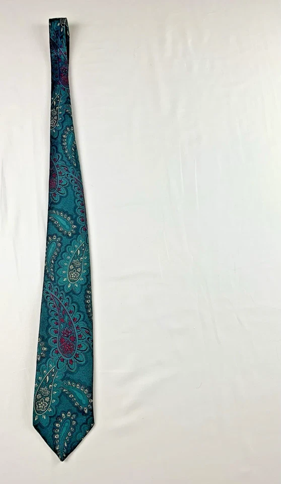 Traje Profesional De Colección Oscar De La Renta Color Esmeralda Diseño Paisley Corbata HOMBRE Foto 2 de 4