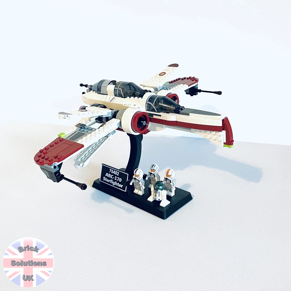 BRICK SOLUTIONS UK Adjustable Display Stand for LEGO Star Wars 75402 ARC-170