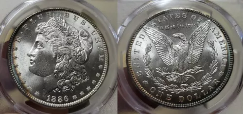 1886 P Morgan Silver Dollar $1 PCGS MS 65