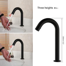 Matte Black Sensor Touchless Bathroom Sink Faucet Free Hands Mixer Tap