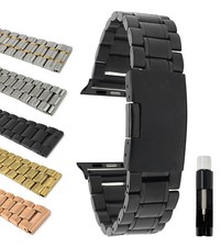 Stainless Steel Metal Watch Band for Apple Watch Series 6 5 4 3 2, 38 40 42 44mm