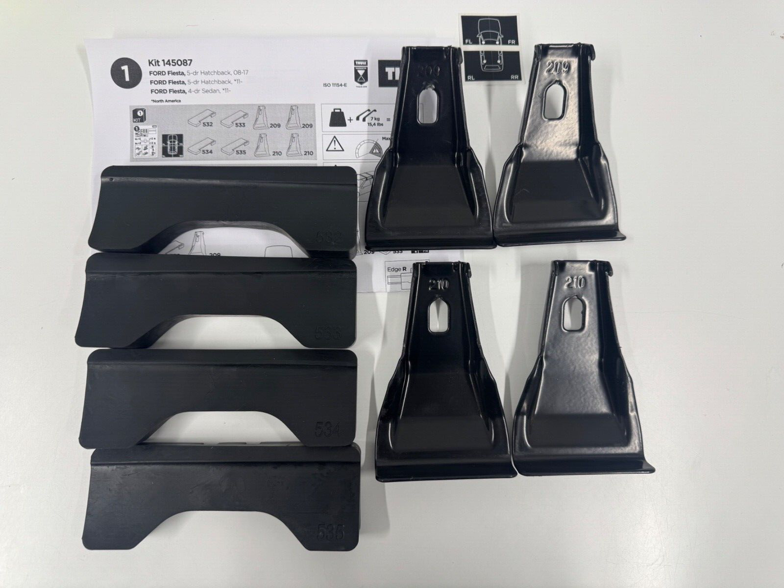 THULE FITTING KIT 5087 used no box fits FORD Fiesta, 5-dr Hatchback, 08-17