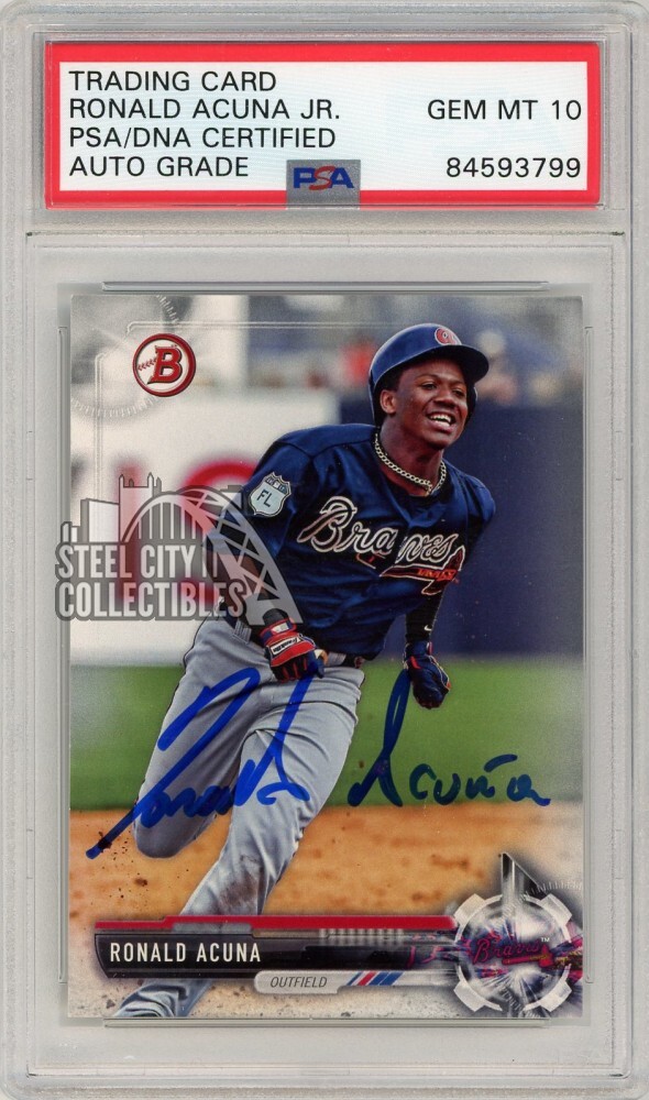 【PSA鑑定品】世界5枚_Ronald Acuna Jr. _直筆サイン Ronald Acuna Jr 2017 Bowman Draft Autograph Card #BD-39 PSA