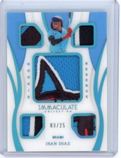2020 Panini Immaculate Collection Baseball  Logo Patch #RR-ID Isan Diaz #03/25