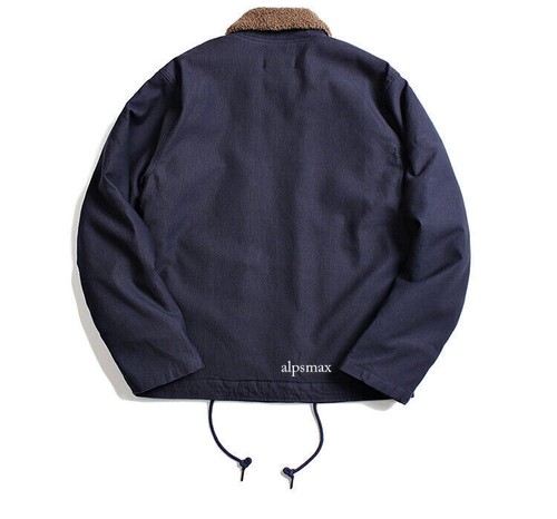Vintage Navy N-1 Deck Jacket Men's Cotton Short Jacket Coats Fleece Parka - Picture 14 of 44