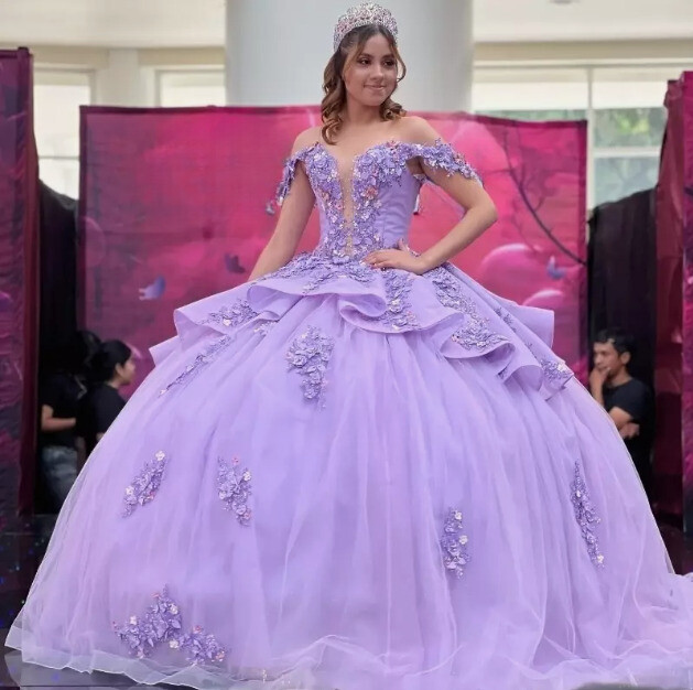 Lavender Quinceanera Dresses Sweet 16 Off Shoulder Party Ball Flash Ball Dress Lavender Quinceanera Dresses Sweet 16 Off Shoulder Party Ball Flash Ball Dress