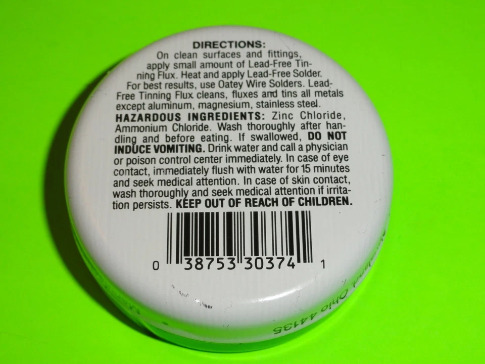 2 unidades OATEY Company 30374 1,7 OZ #95 uso de fundente de estañado sin plomo con plomería de soldadura Foto 4 de 4