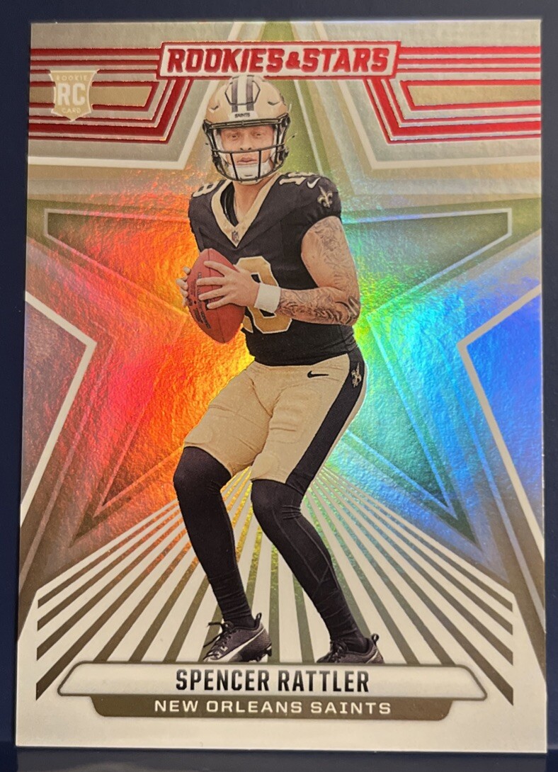 Spencer Rattler 2024 Panini Rookies & Stars Red Foil Rookie Card #189 Saints