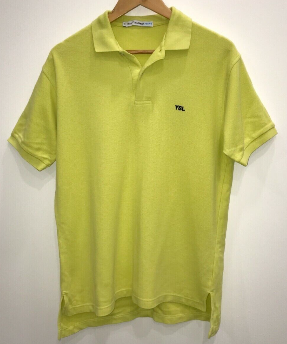 Polo Saint Laurent Jeans gialla con logo