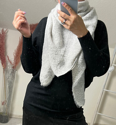 XXL blogger Kuschel Viskose Mix Schal grau Dreieck Plaid Nova Check Tuch weich