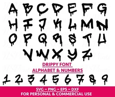 DRIPPING ALPHABET SVG - Drip Letters Svg, Drip Font Svg, Dripping Font Svg, Drip