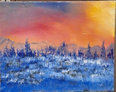 Day And Night, Acrylic Painting - 16x20 Hand Painted Artwork on Canvas