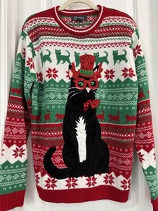 Cat Ugly Sweater Ugly Christmas Sweater Women's Long Sleeve