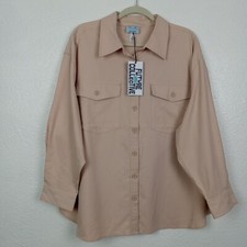 Future Collective Shirt Women Size XXL Tan Button Up L/S Career Workwear Top NWT