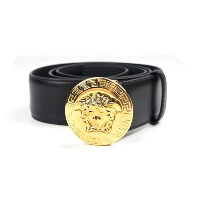 white versace belt gold medusa head