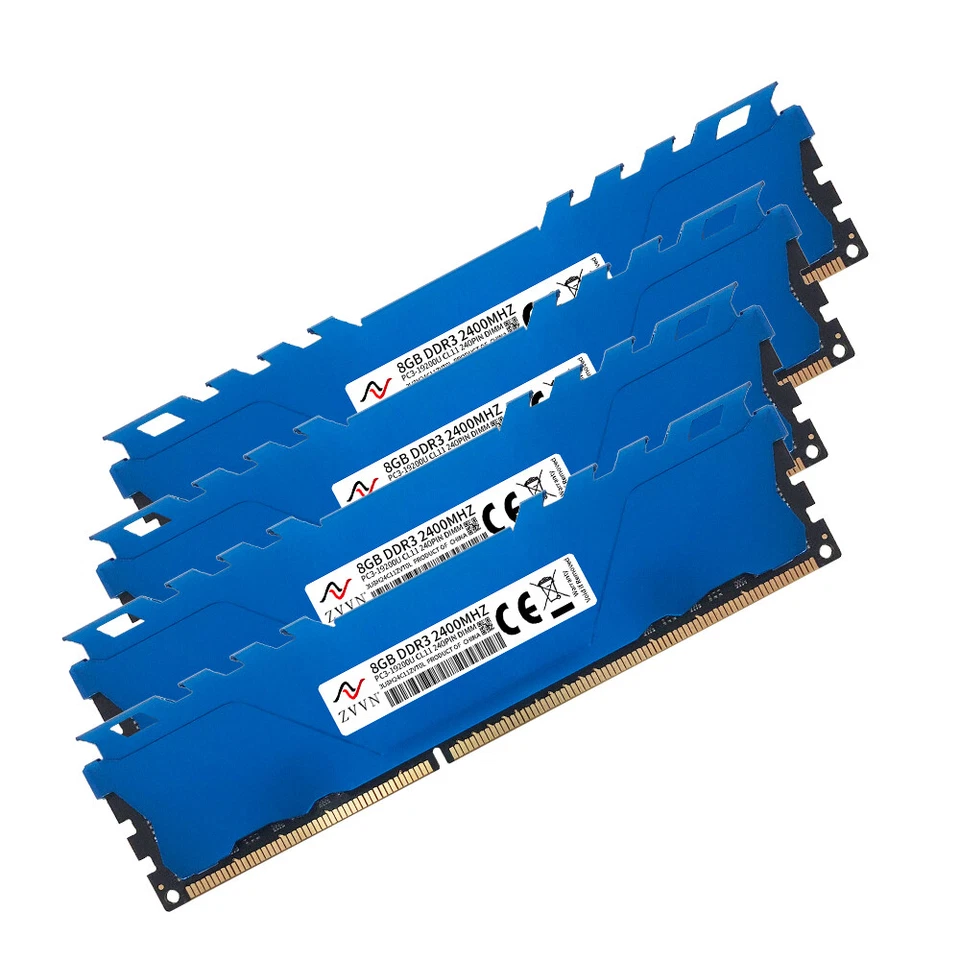 32GB 16GB 8GB DDR3 2400MHz OC PC3-19200 CL11 240Pin Desktop Memory RAM ZVVN Blue - Image 2 of 4