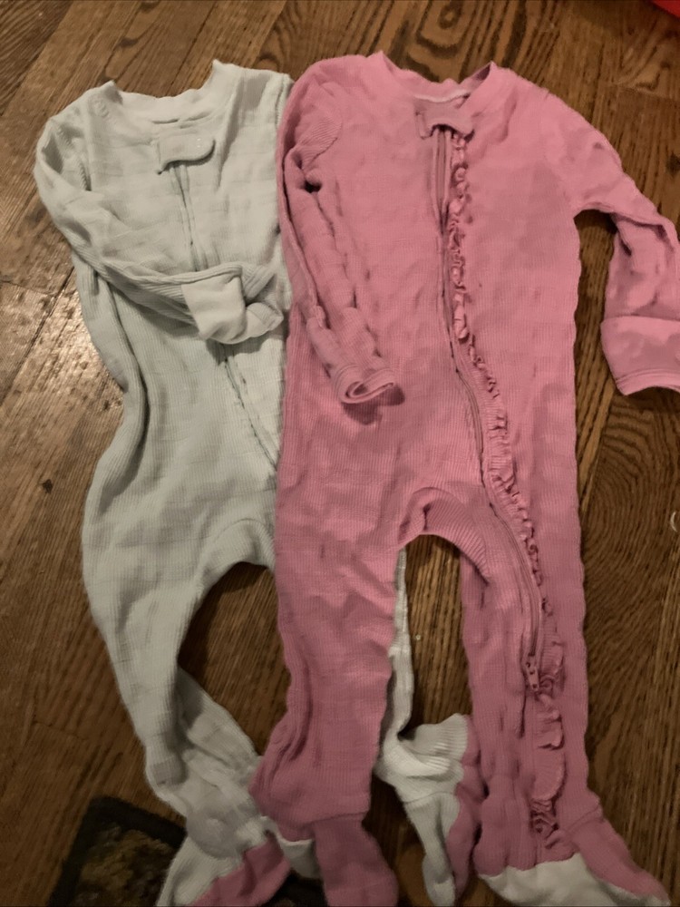 Cloud Island Baby Girls Ribbed Footie Pajamas 6-9 Months  