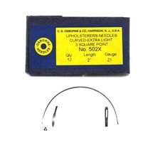 C.S. Osborne 12/Pk Curved 3-Sq. Point Needles Extra Light 502X Size 2"