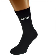 Sick Design Mens Black Socks UK Size 5-12 X6N473