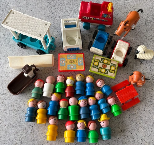 Vintage Fisher Price Little People Lot some imperfections READ