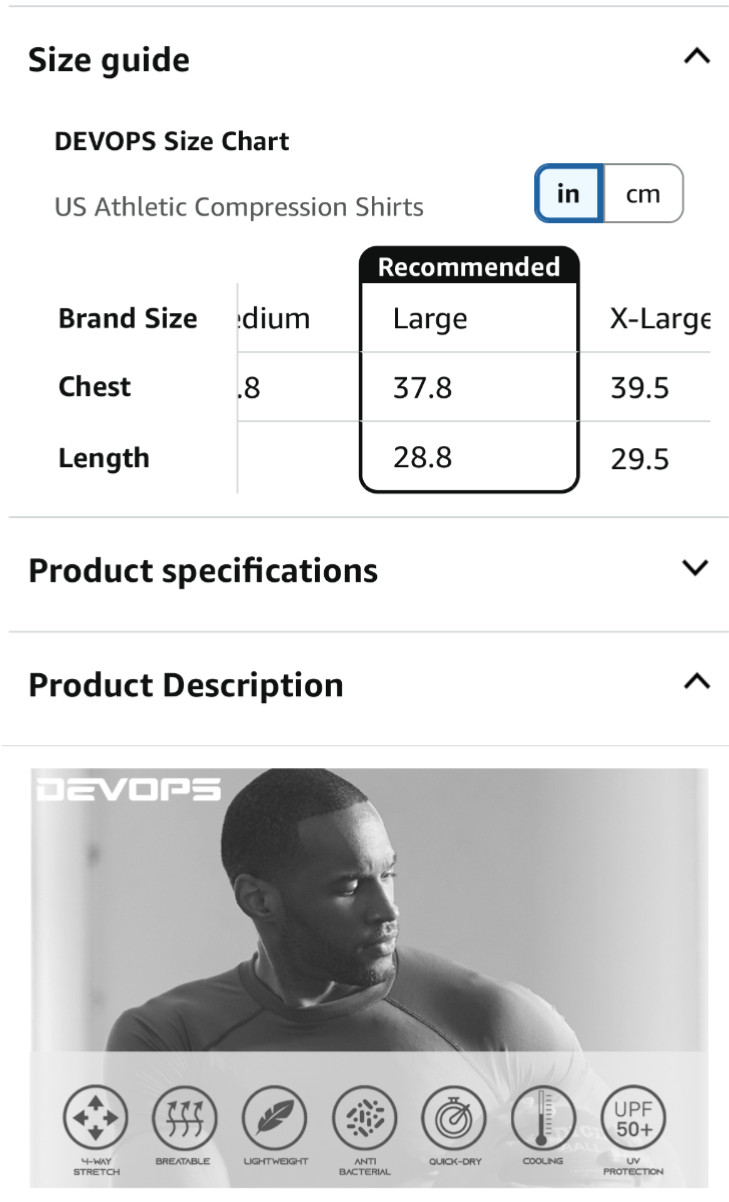 DEVOPS  BASELAYER Series workout compression slee… - image 6