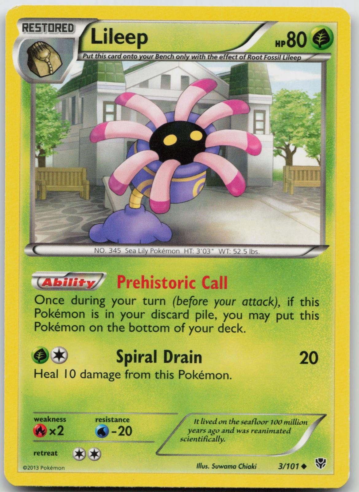 Lileep 3/101 Uncommon Plasma Blast Pokemon Moderately Played