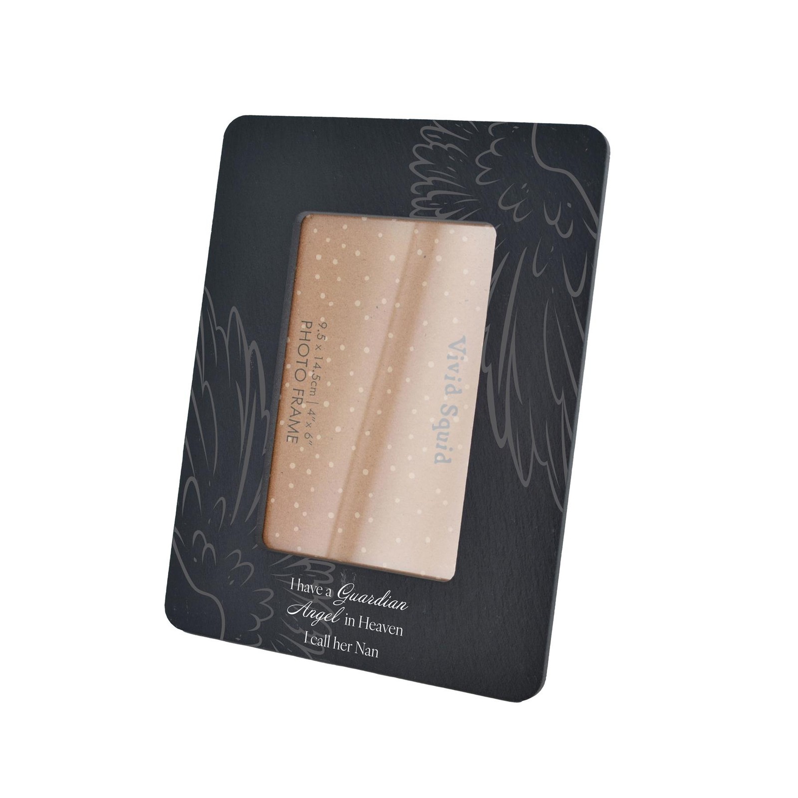 I Have A Guardian Angel In Heaven Angel Wings Rectangle Shaped Slate Photo Frame